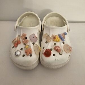 Kids White Clogs with Fun Charms